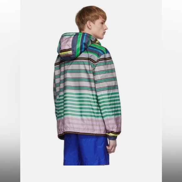 Men’s PRADA Stripe Nylon Reversible Jacket FW18 Size Medium GENUINE - Picture 2 of 13